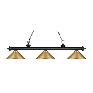 Z-Lite 14" Riviera Steel Matte Black 3 Light Billiard Light image 5