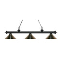 Z-Lite 14" Riviera Steel Matte Black 3 Light Billiard Light image