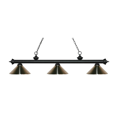 Z-Lite 14" Riviera Steel Matte Black 3 Light Billiard Light image
