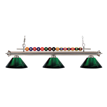 Z-Lite 14" Shark Dark Blue 3 Light Billiard Light image 1