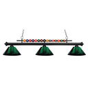 Z-Lite 14" Shark Dark Blue 3 Light Billiard Light image
