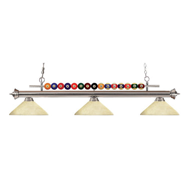 Z-Lite 14" Shark Glass 3 Light Billiard Light image