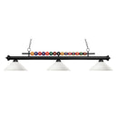Z-Lite 14" Shark Glass Matte Black 3 Light Billiard Light image