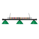 Z-Lite 14" Shark Green 3 Light Billiard Light image