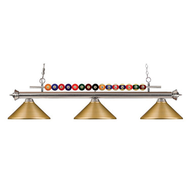 Z-Lite 14" Shark Steel 3 Light Billiard Light image 1