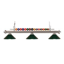 Z-Lite 14" Shark Steel Brushed Nickel 3 Light Billiard Light image