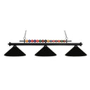 Z-Lite 14" Shark Steel Matte Black 3 Light Billiard Light image