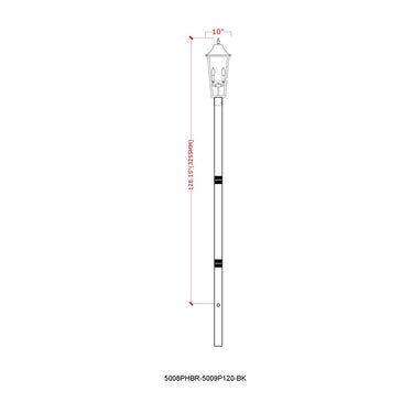 Z-Lite 144.75" High Gannon 3 Light Outdoor Post Mount Fixture image 7