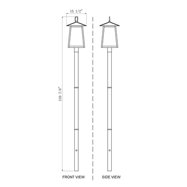 Z-Lite 15.5" Rainer Glass 5 Light Outdoor Post Mounted Fixture image 7