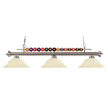 Z-Lite 16" Shark Glass Golden Mottle 3 Light Billiard Light image