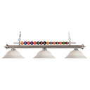 Z-Lite 16" Shark Glass White Mottle 3 Light Billiard Light image