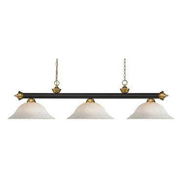 Z-Lite 16" Steel Riviera Glass 3 Light Billiard Light image