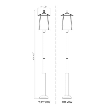 Z-Lite 17.5" Rainer Glass 6 Light Outdoor Post Mounted Fixture image 7