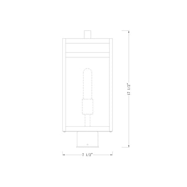 Z-Lite 17.75" High Nuri 1 Light Outdoor Post Mount Fixture image 5