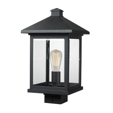 Z-Lite 17" High Portland Black 1 Light Outdoor Post Mount Fixture image