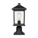 Z-Lite 18" High Portland Black 1 Light Outdoor Pier Mounted Fixture image 1