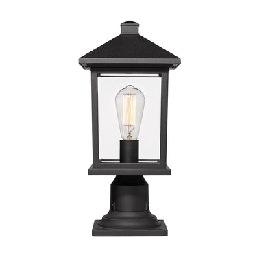Z-Lite 18" High Portland Black 1 Light Outdoor Pier Mounted Fixture image 1