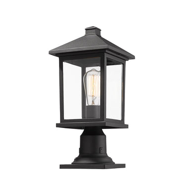 Z-Lite 18" High Portland Black 1 Light Outdoor Pier Mounted Fixture image