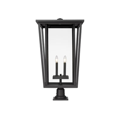 Z-Lite 18" Seoul Glass 4 Light Outdoor Pier Mounted Fixture image 1