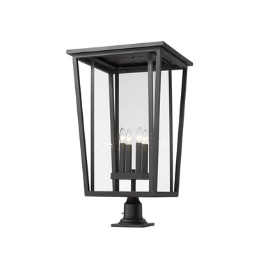 Z-Lite 18" Seoul Glass 4 Light Outdoor Pier Mounted Fixture image 2