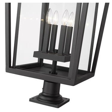 Z-Lite 18" Seoul Glass 4 Light Outdoor Pier Mounted Fixture image 3