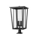 Z-Lite 18" Seoul Glass 4 Light Outdoor Pier Mounted Fixture image 4