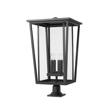 Z-Lite 18" Seoul Glass 4 Light Outdoor Pier Mounted Fixture image 4