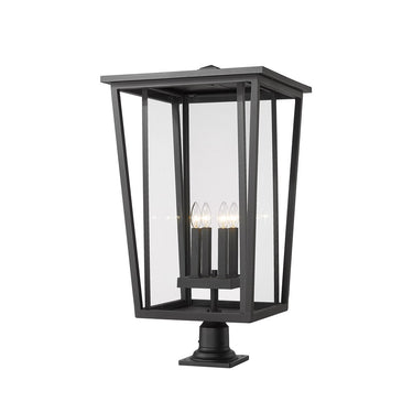 Z-Lite 18" Seoul Glass 4 Light Outdoor Pier Mounted Fixture image