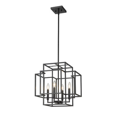 Z-Lite 18" Titania Matte Black 4 Light Chandelier image 2
