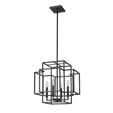 Z-Lite 18" Titania Matte Black 4 Light Chandelier image 4