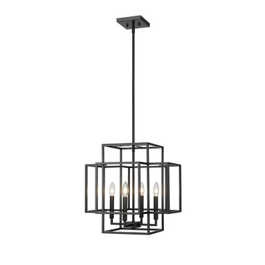 Z-Lite 18" Titania Matte Black 4 Light Chandelier image