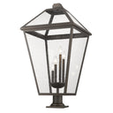 Z-Lite 19.5" Talbot Glass 4 Light Outdoor Pier Mounted Fixture image 1