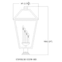 Z-Lite 19.5" Talbot Glass 4 Light Outdoor Pier Mounted Fixture image 14
