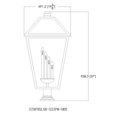 Z-Lite 19.5" Talbot Glass 4 Light Outdoor Pier Mounted Fixture image 14