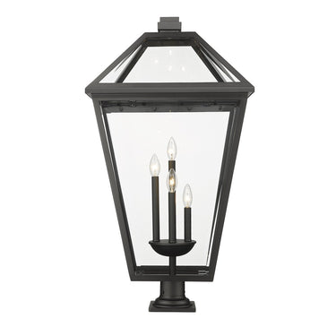 Z-Lite 19.5" Talbot Glass 4 Light Outdoor Pier Mounted Fixture image 2