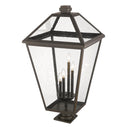 Z-Lite 19.5" Talbot Glass 4 Light Outdoor Pier Mounted Fixture image 5