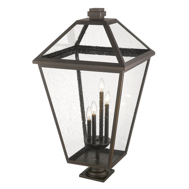 Z-Lite 19.5" Talbot Glass 4 Light Outdoor Pier Mounted Fixture image 5