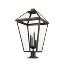 Z-Lite 19.5" Talbot Glass 4 Light Outdoor Pier Mounted Fixture image 8