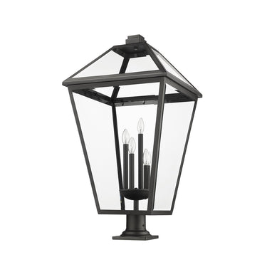 Z-Lite 19.5" Talbot Glass 4 Light Outdoor Pier Mounted Fixture image 8
