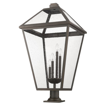 Z-Lite 19.5" Talbot Glass 4 Light Outdoor Pier Mounted Fixture image 9