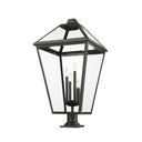 Z-Lite 19.5" Talbot Glass 4 Light Outdoor Pier Mounted Fixture image
