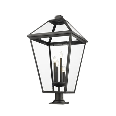 Z-Lite 19.5" Talbot Glass 4 Light Outdoor Pier Mounted Fixture image