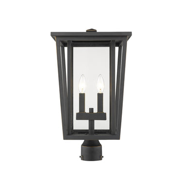 Z-Lite 19.75" High Seoul 2 Light Outdoor Post Mount Fixture image 1