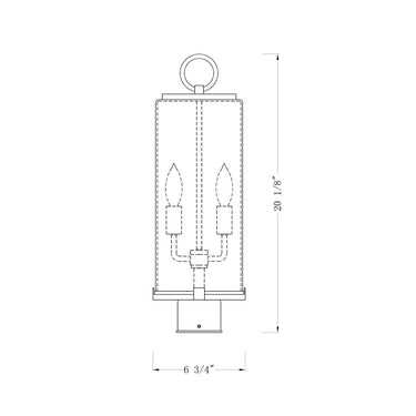 Z-Lite 20.25" High Sana 2 Light Outdoor Post Mount Fixture image 5
