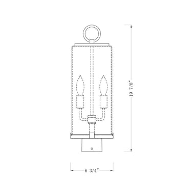 Z-Lite 20" High Sana 2 Light Outdoor Post Mount Fixture image 5