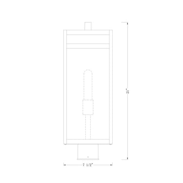 Z-Lite 21.5" High Nuri 1 Light Outdoor Post Mount Fixture image 5