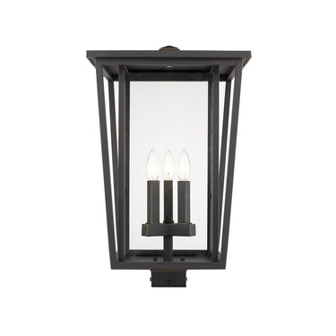 Z-Lite 22.25" High Seoul 3 Light Outdoor Post Mount Fixture image 1