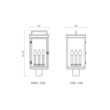 Z-Lite 22.75" High Hartwell 4 Light Outdoor Post Mount Fixture image 5