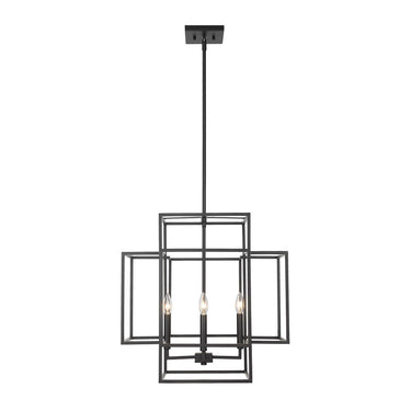 Z-Lite 22" Titania Matte Black 4 Light Chandelier image 1