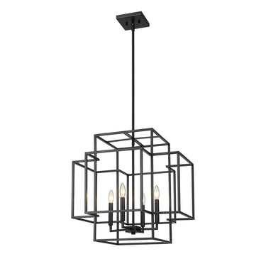 Z-Lite 22" Titania Matte Black 4 Light Chandelier image 2